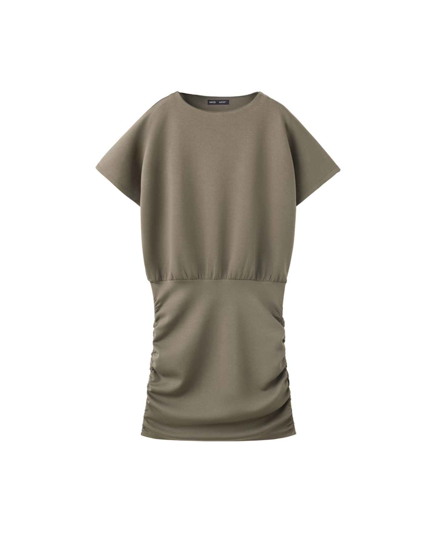 Женское платье Mango Drape-Detail Mini Body-Con, цвет: Коричневый — фото 1