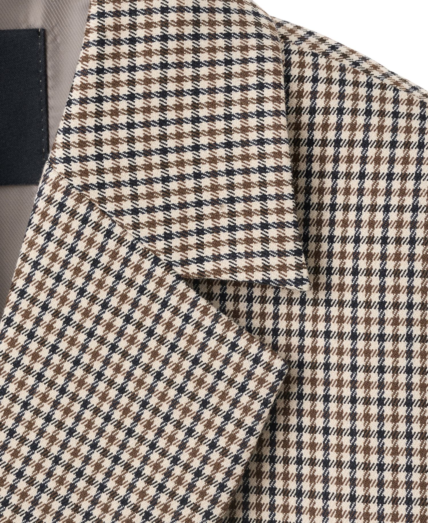 Women's Double-Breasted Micro-Houndstooth Notched Lapel Collar Blazer