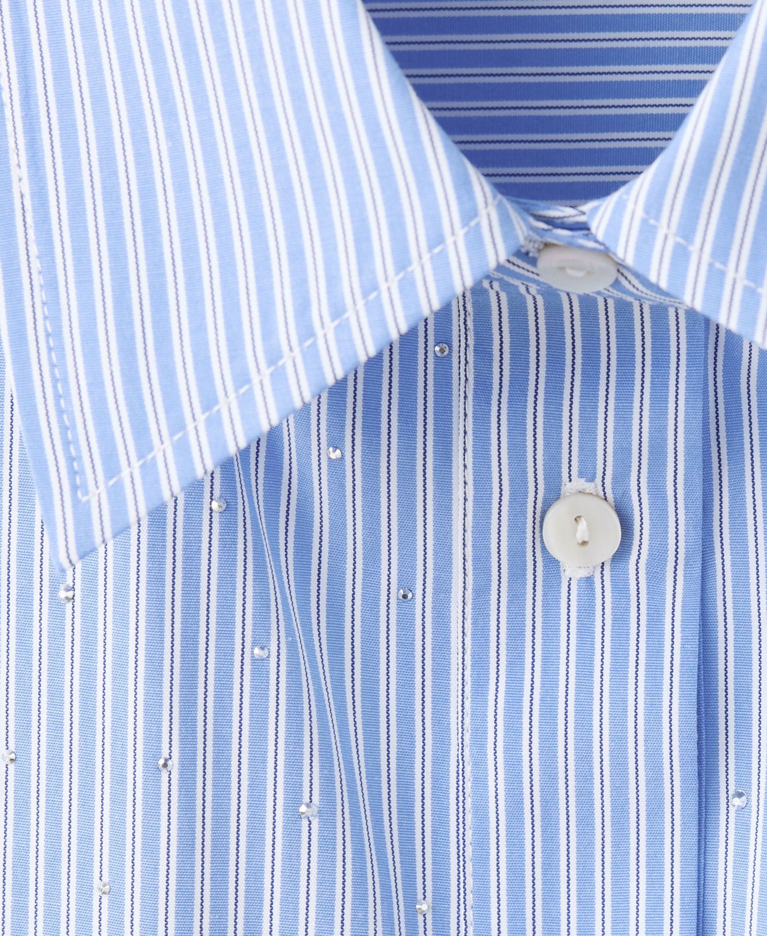 Women's Cropped Strass Striped Shirt