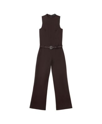 Women's Crew Neck Sleeveless Wide-Leg Jumpsuit