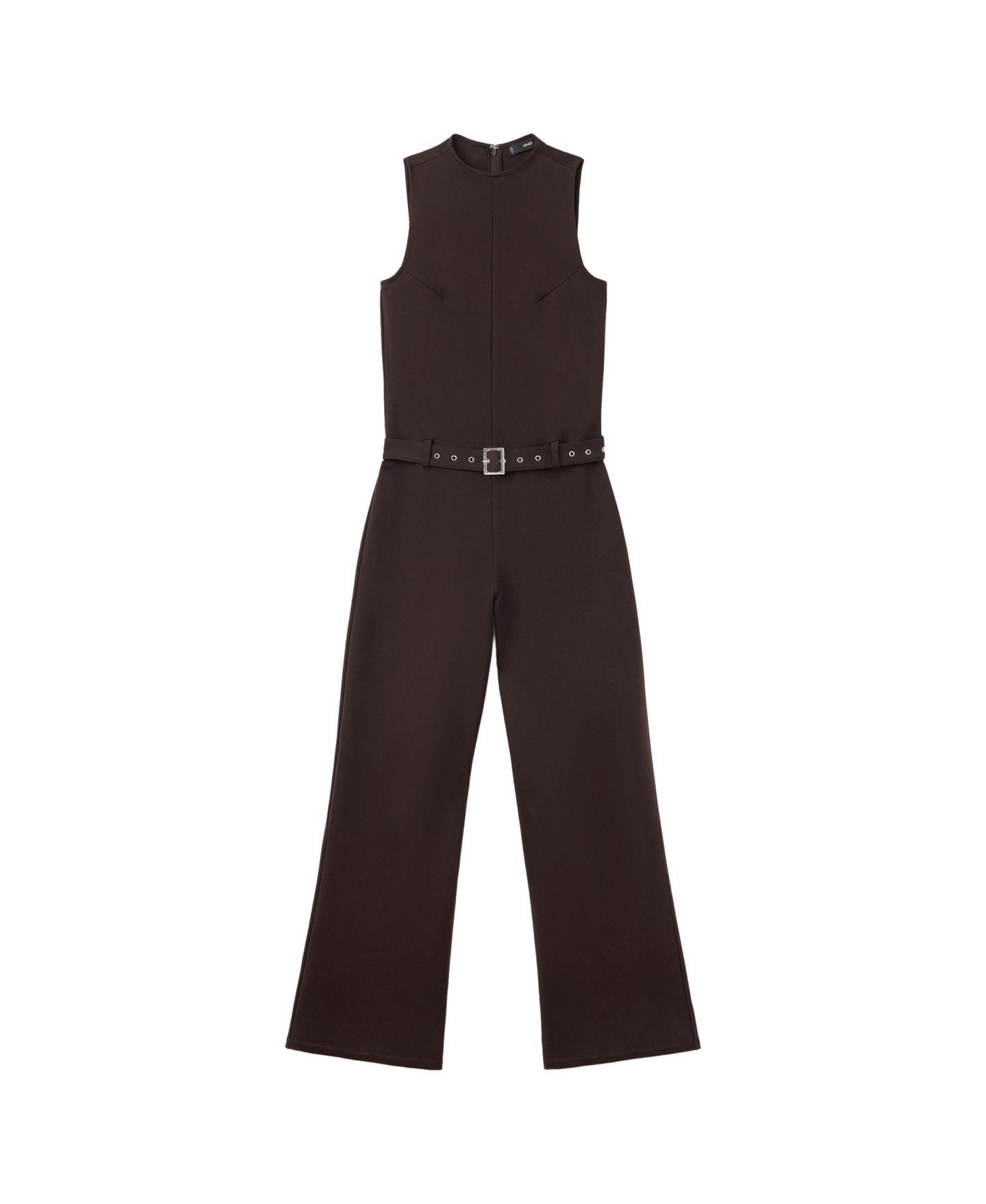 Женский комбинезон MANGO Crew Neck Sleeveless Wide-Leg Jumpsuit, цвет: Коричневый — фото 1