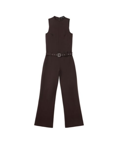 Женский комбинезон Mango Crew Neck Sleeveless Wide-Leg Jumpsuit, цвет: Коричневый
