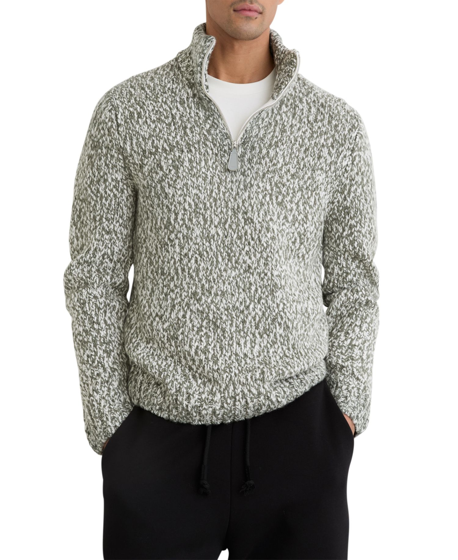 Men's Seb Marled Knit Relaxed Fit Half-Zip Funnel Neck Pullover