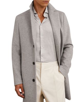 Men's Gable Removable-Padded-Gilet Wool-Blend Single-Breasted Overcoat