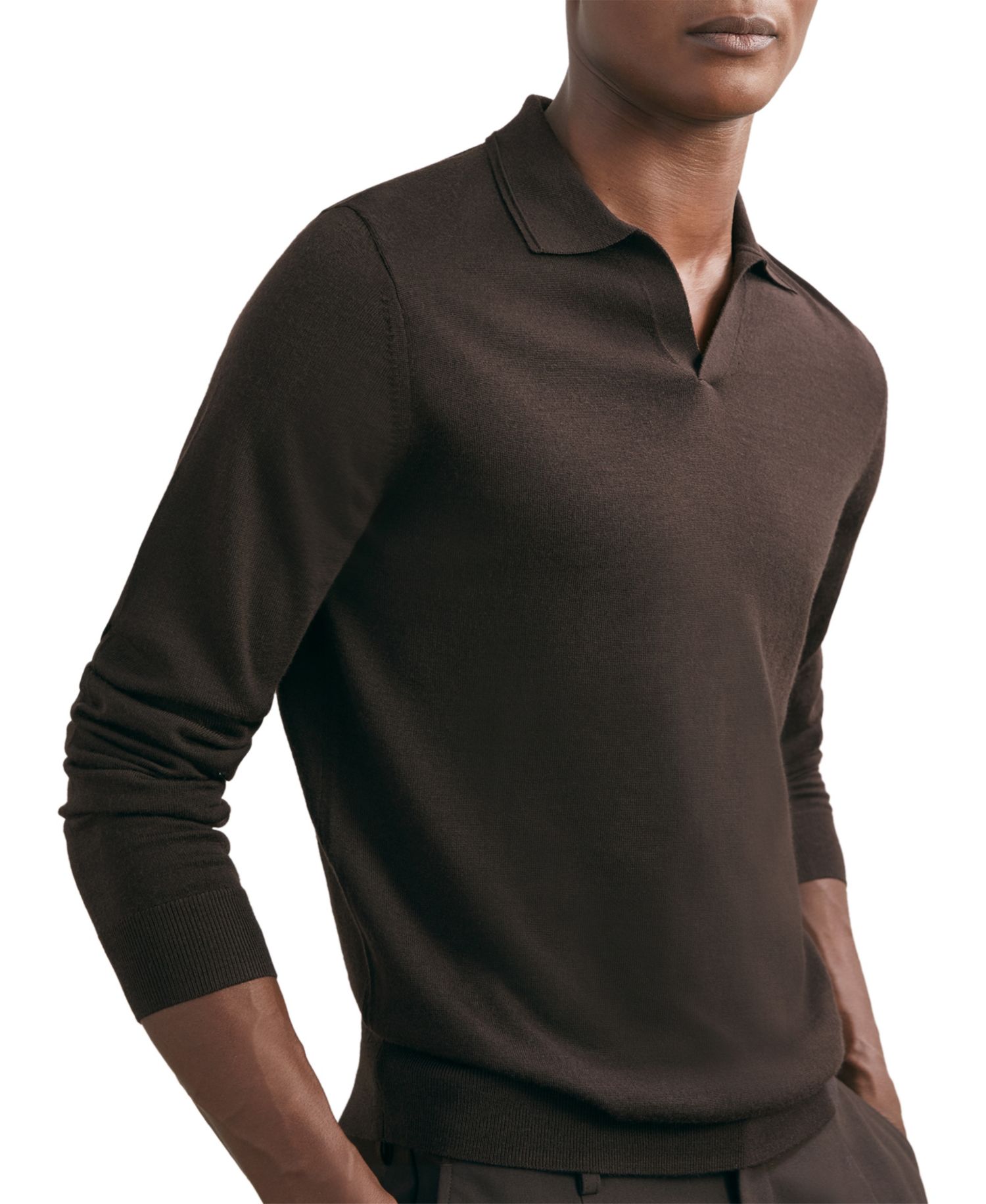 Men's Milburn Merino Wool Open-Collar Sweater