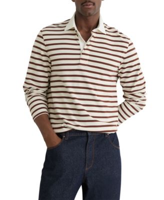 Men's Conners Rugby-Stripe Long-Sleeve Polo Shirt
