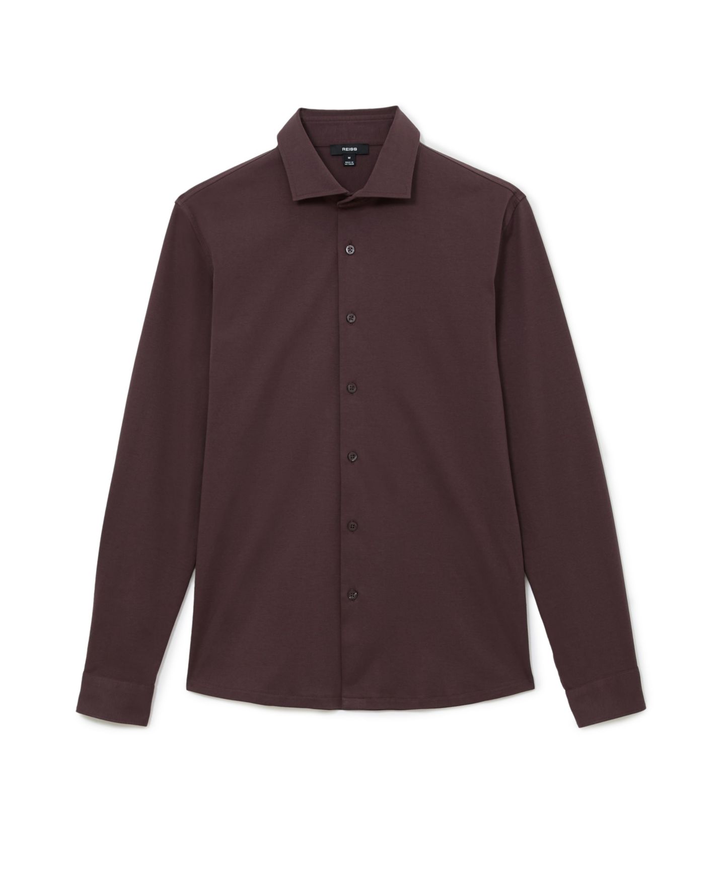 Мужская рубашка REISS Duke Air-Water Slim-Fit, цвет: Тёмный сливовый — фото 4