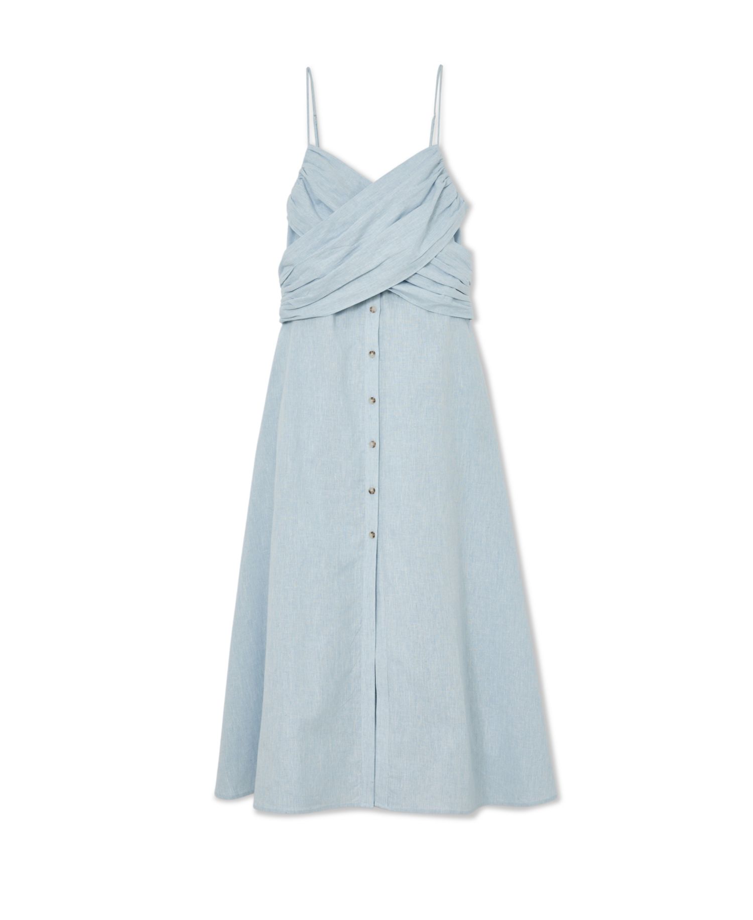 Women's Karlie Linen-Cotton Blend Sweetheart A-Line Midi Dress