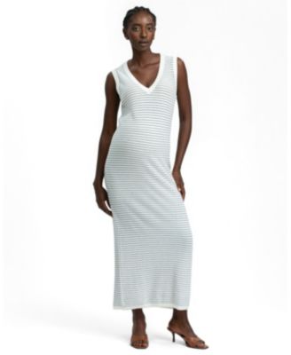 Maternity Santa Margherita Striped V-Neck Maxi Dress