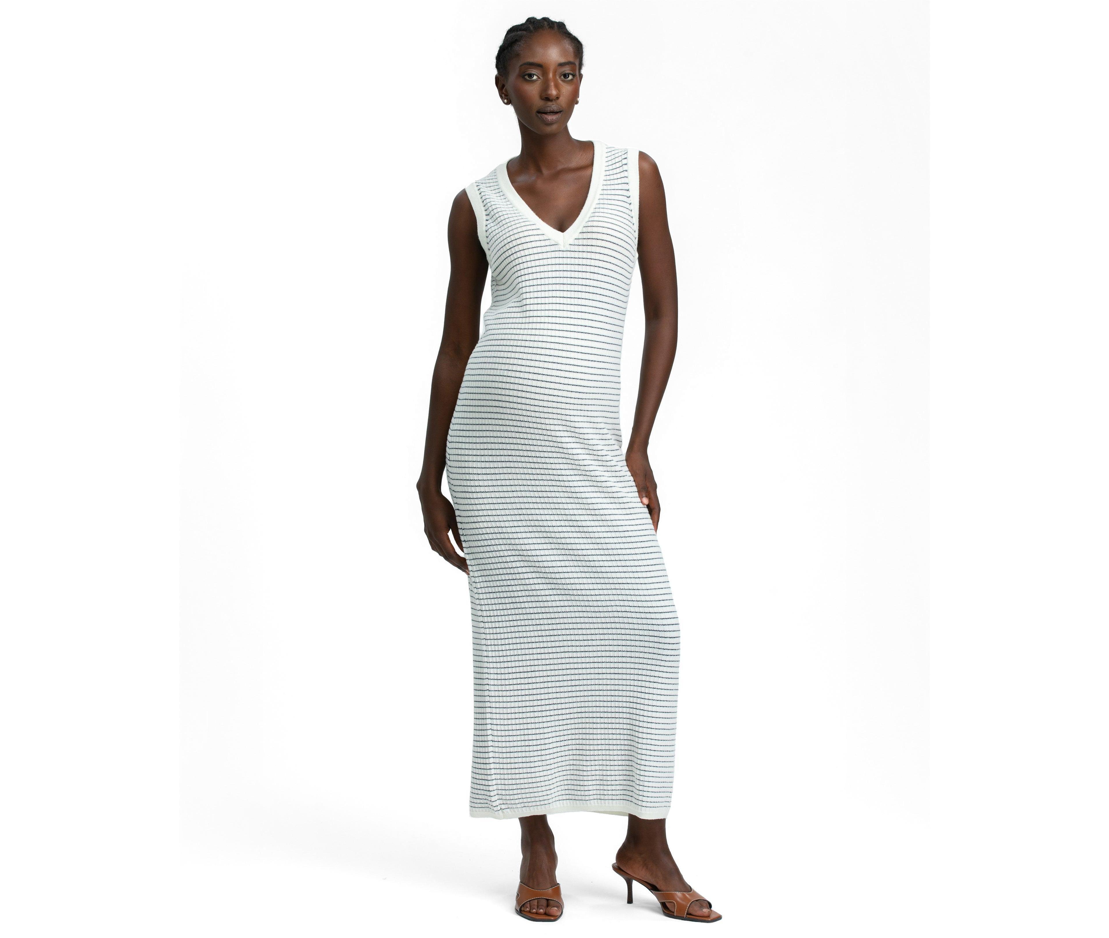 Pietro Brunelli Maternity Santa Margherita Striped V-Neck Maxi Dress