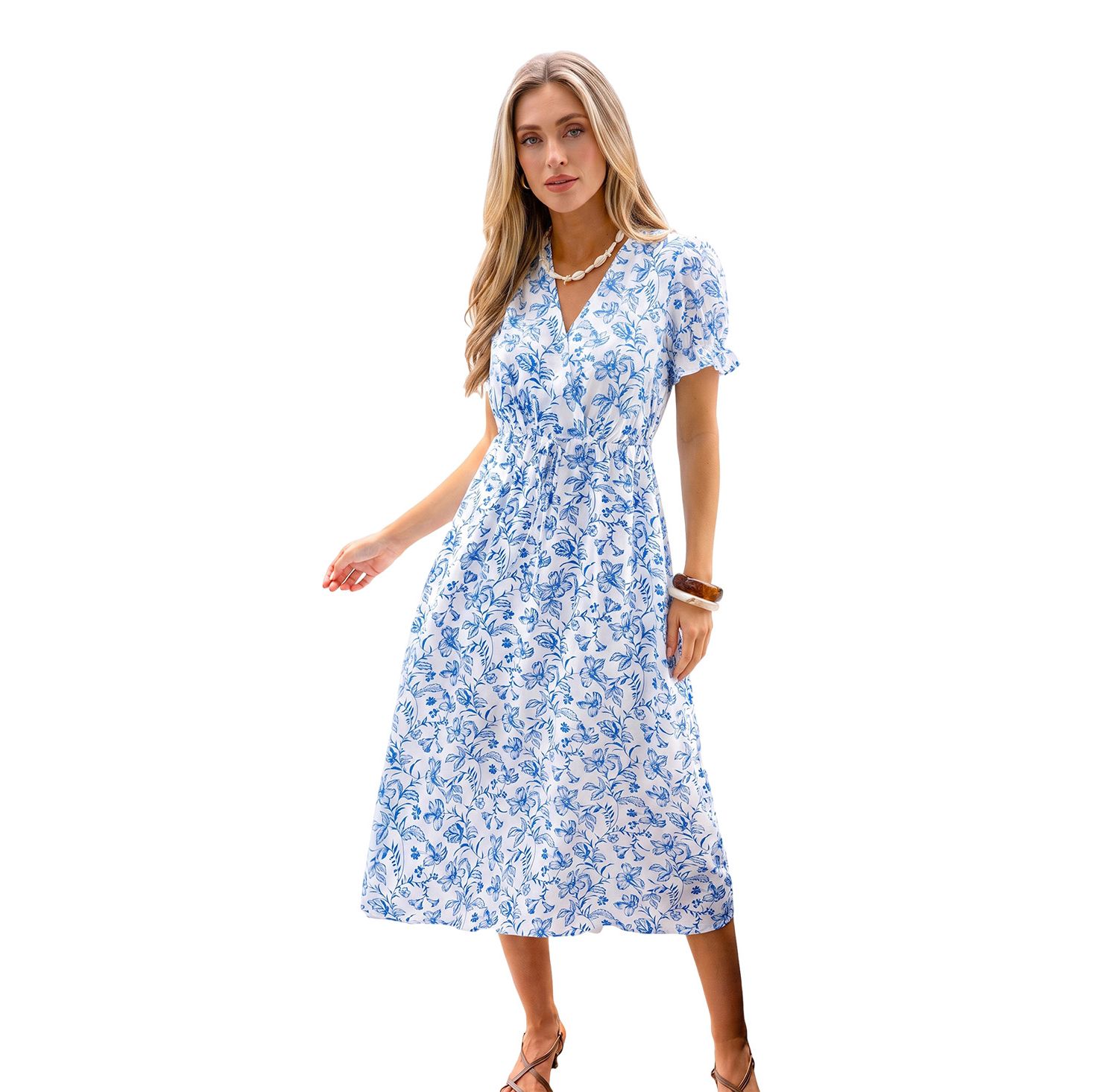 Women's Soft Launch Floral Maxi A-Line Dress