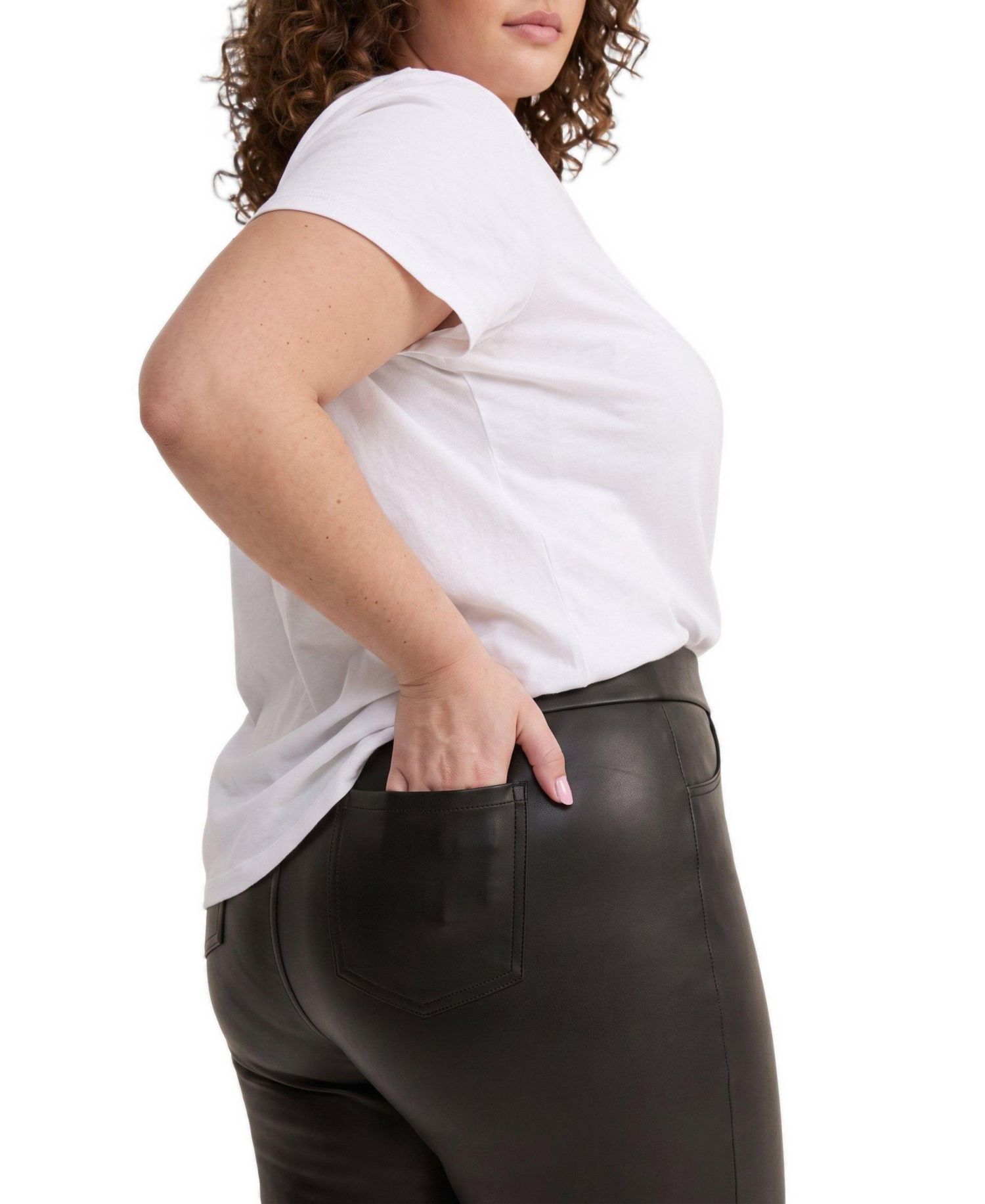 Plus Size Full-Length Faux Leather Legging