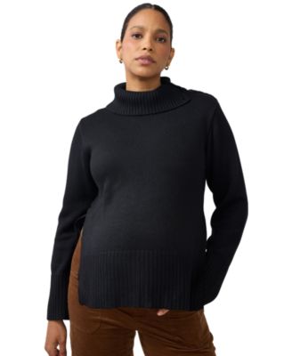 Maternity High-Neck Oversized Nursing Sweater