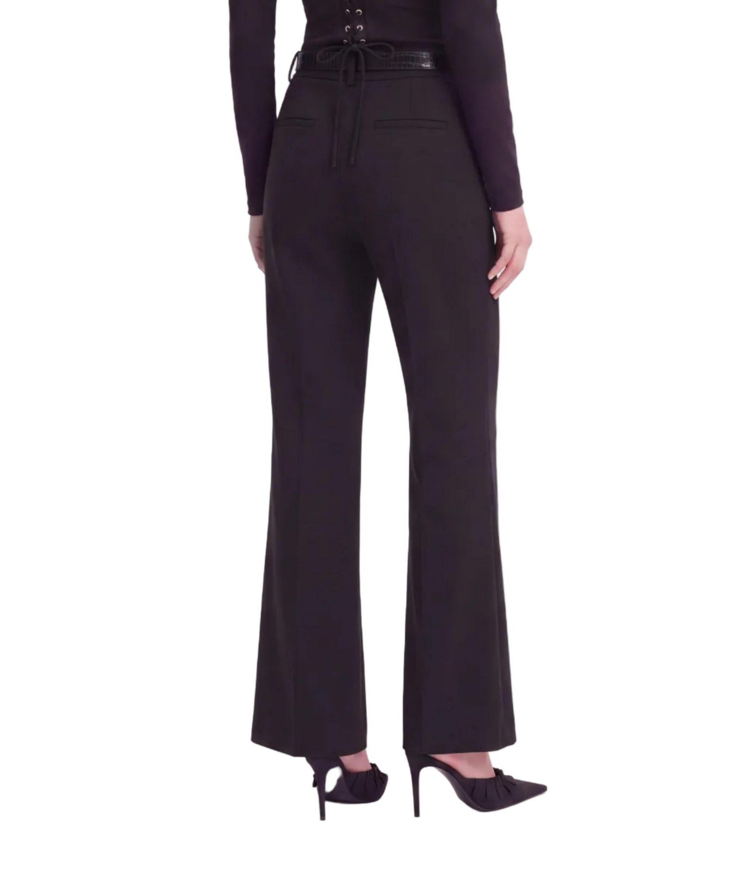 Women's Belted Straight Leg Trousers