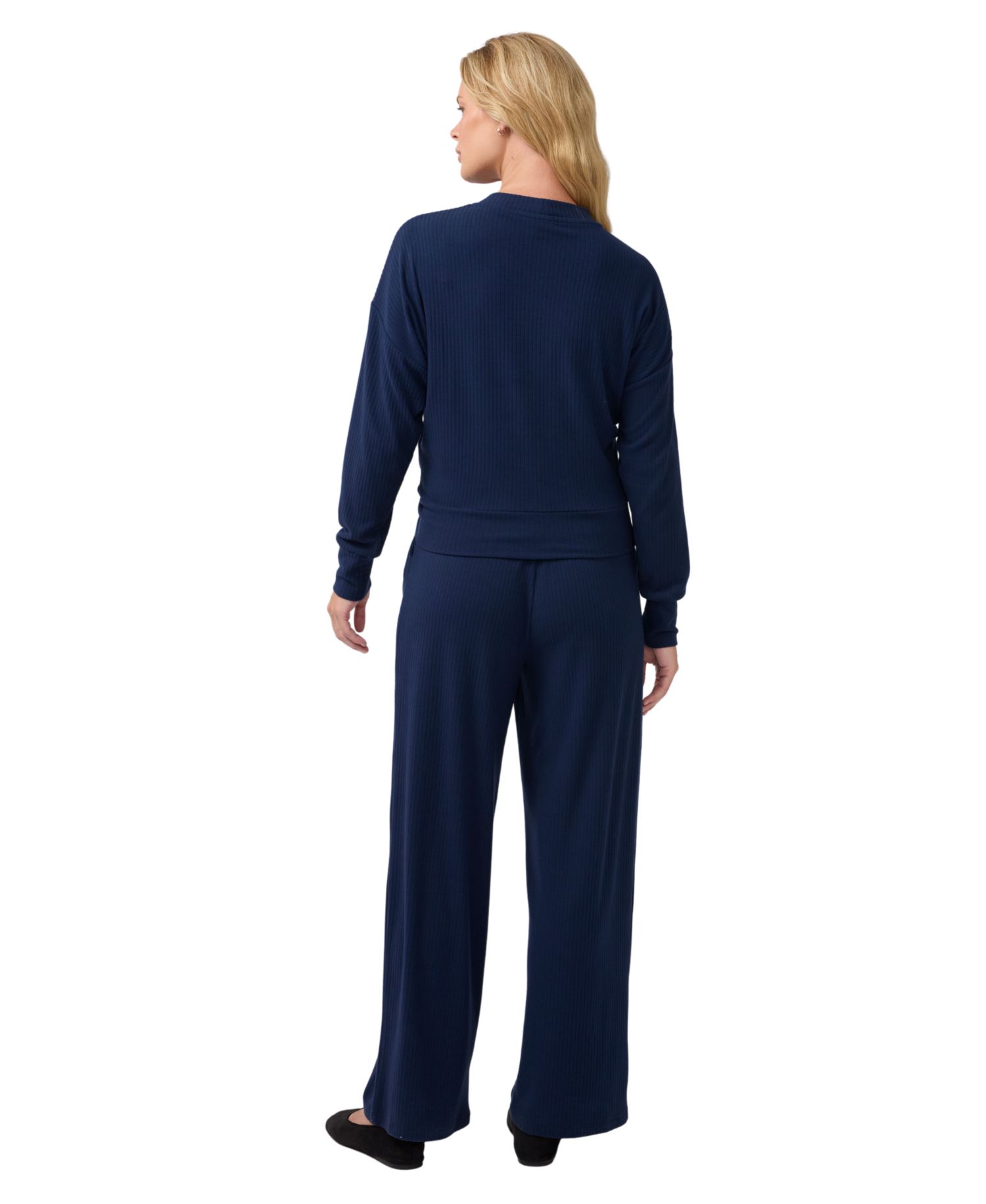 Maternity Dolman-Sleeve Tie-Front Cropped Knit Top