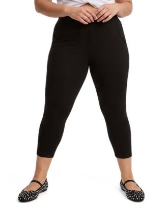 Plus Size 4-Way Stretch High-Rise Crop Pocket Legging