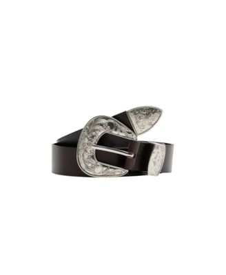 Women's Selection Engraved Buckle Leather Belt