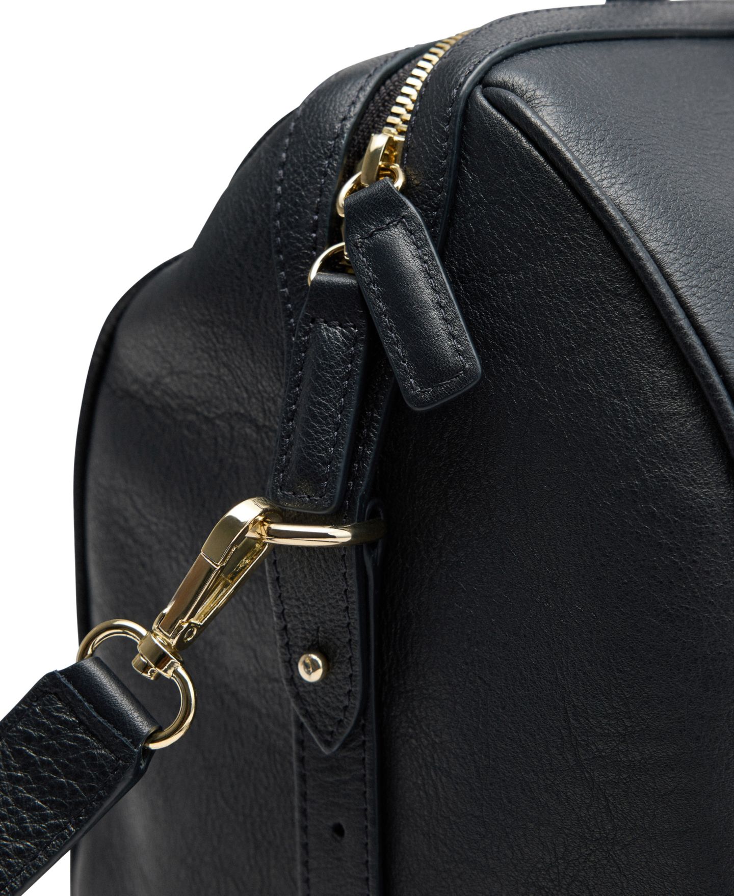 Женская сумка MANGO Selection Double-Handle Leather Work Satchel, цвет: Тёмно-синий — фото 3