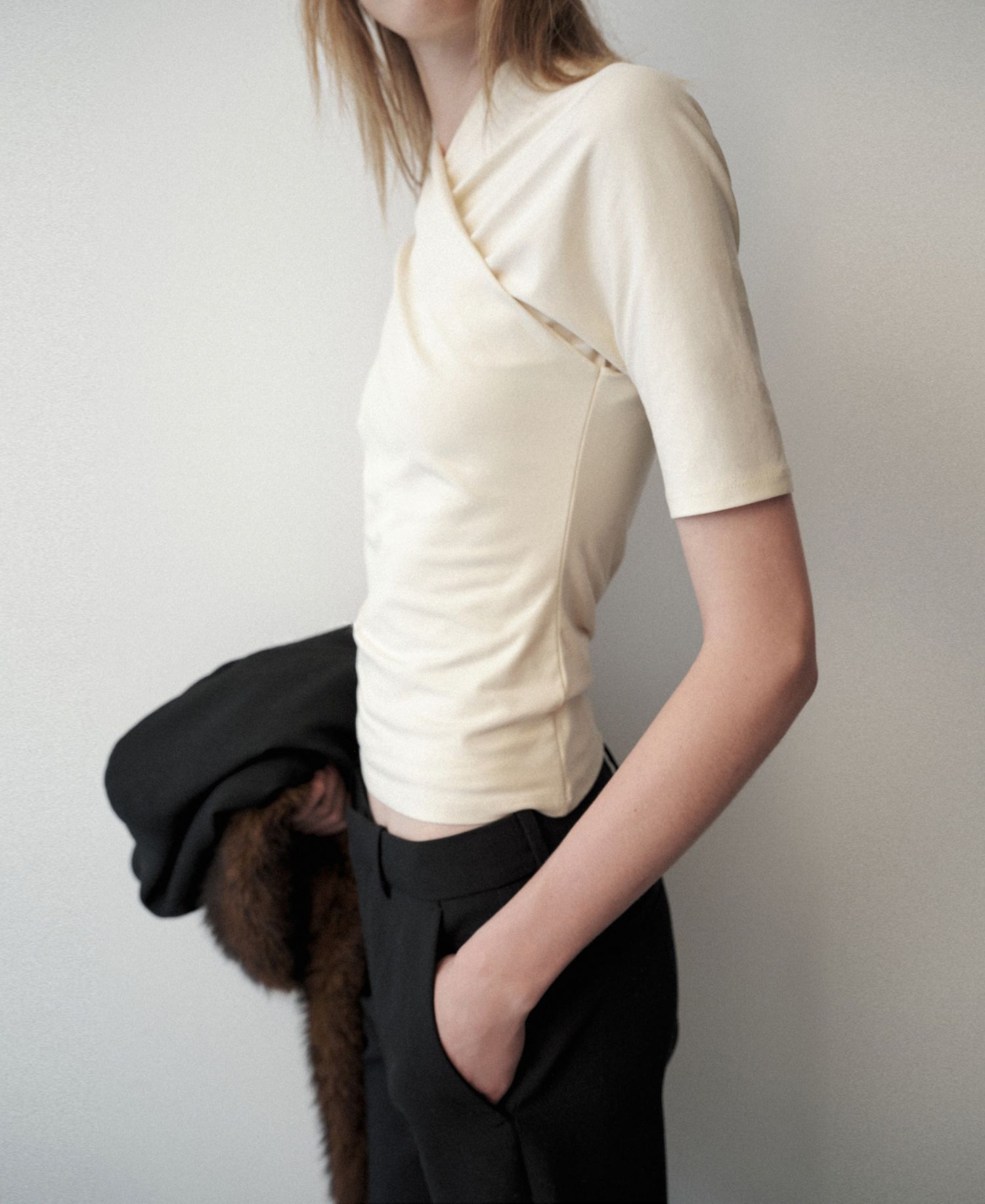 Women's Selection Fitted Wrap-Effect Top