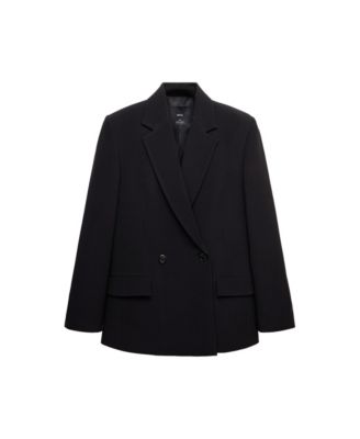 Women's Selection Double-Breasted Fitted V-Neck Blazer