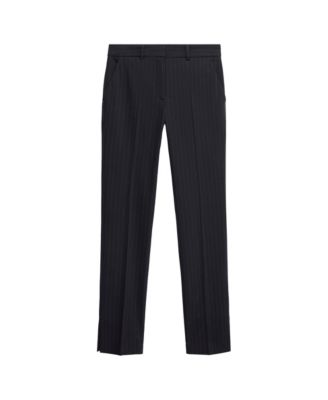 Women's Selection Pinstripe Straight-Leg Slit Trousers