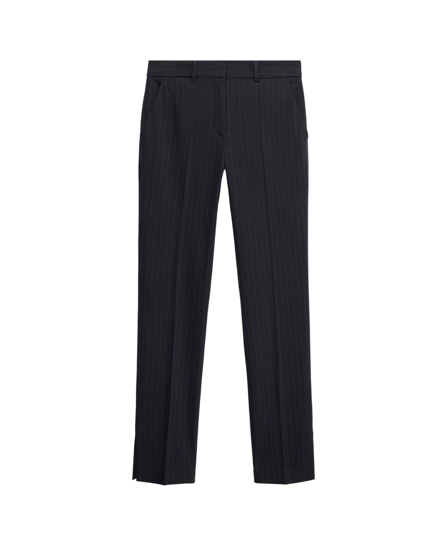Women's Selection Pinstripe Straight-Leg Slit Trousers