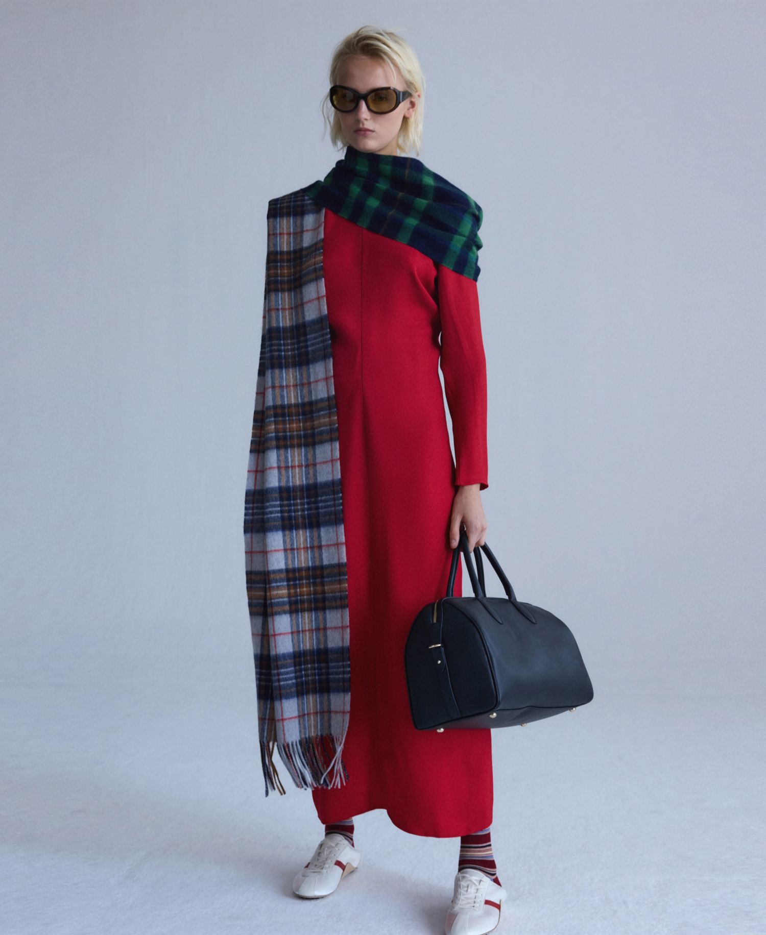 Women's Selection A-Line Midi Long-Sleeve Dress