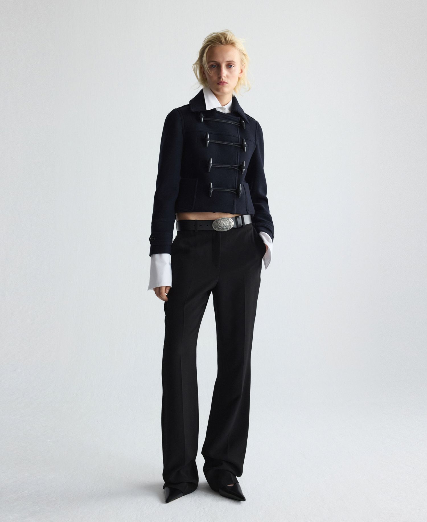 Women's Selection Wool-Blend Cropped Toggle Coat