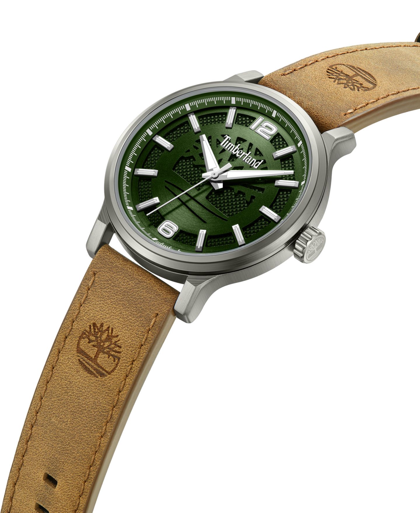 Мужские часы Timberland 3-Hand Quartz Tan Genuine Leather 43mm — фото 2