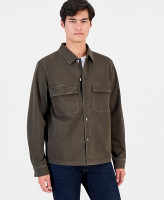 Men's Washed HB Regular-Fit Long-Sleeve Overshirt