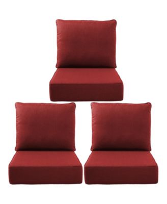 24"x22"x6" Patio Thick Cushions and Pillows Set - Deep Seat Indoor/Outdoor Water and Fade Resistant