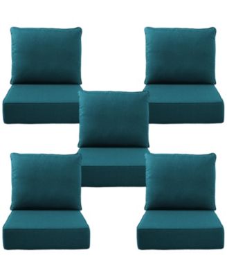 24"x22"x6" Patio Thick Cushions and Pillows Set - Deep Seat Indoor/Outdoor Water and Fade Resistant