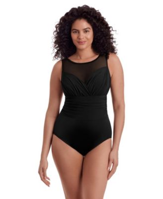 Women's High-Neck Long-Torso Tummy-Control One-Piece Swimsuit