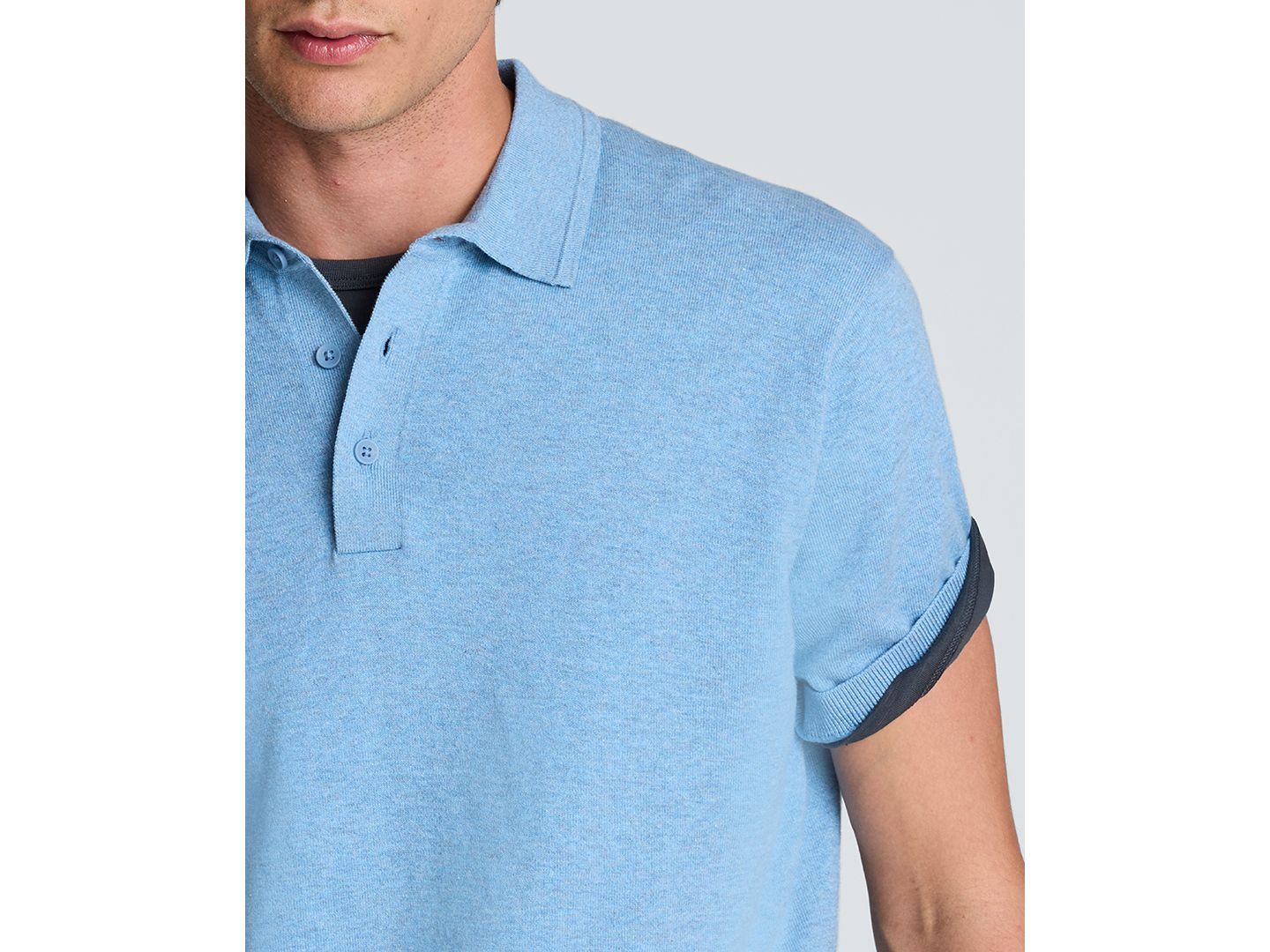 Мужское поло Kenneth Cole Slim-Fit Short-Sleeve Polo Shirt, цвет: Синий — фото 4