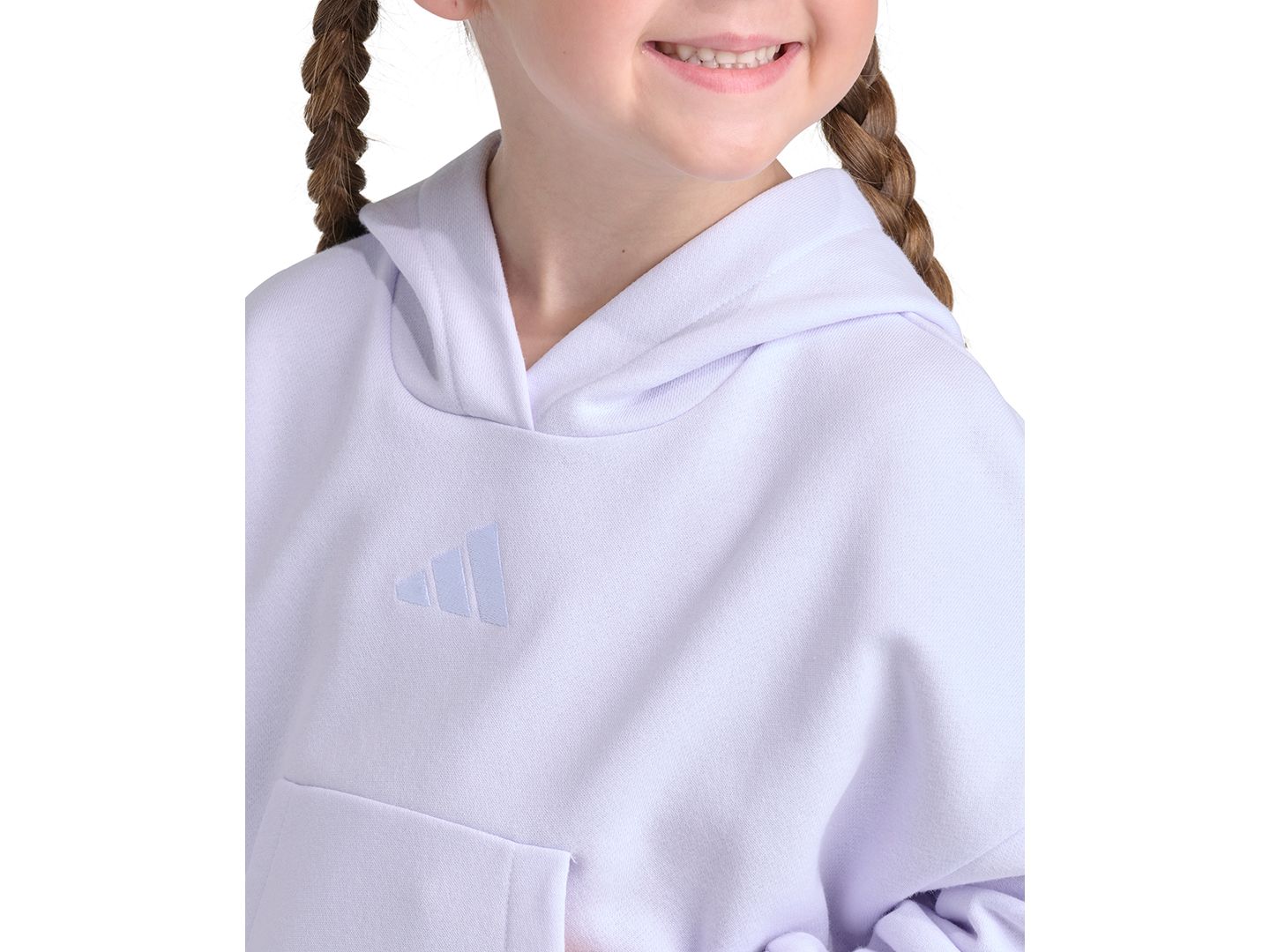 Комплект adidas Pullover Hoodie and Wide-Leg Pants, 2-Piece Set для девочек, цвет: Фиолетовый — фото 5