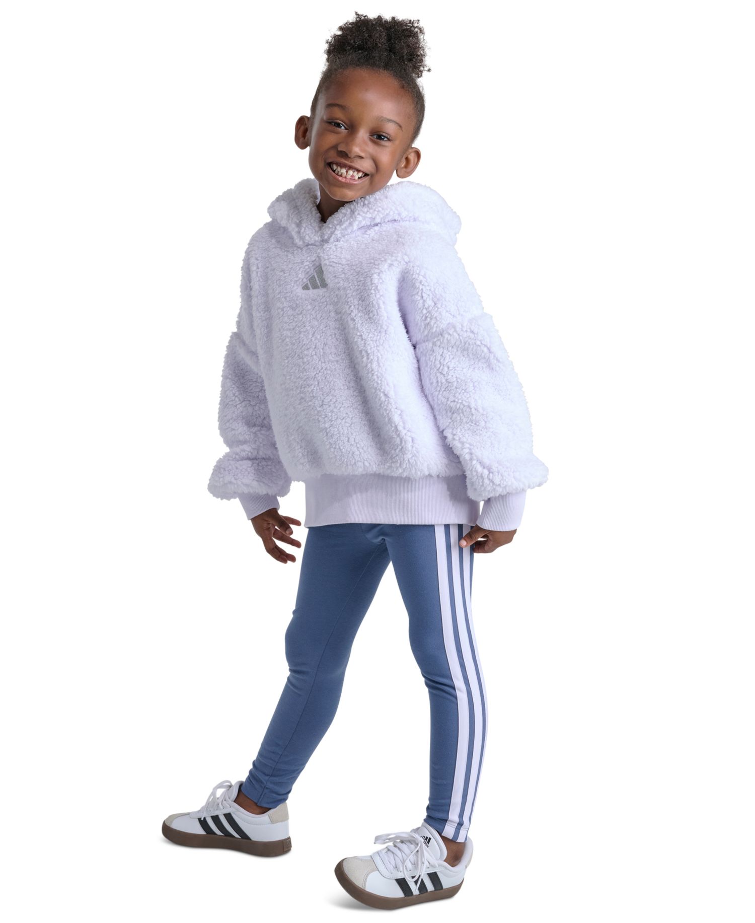 Girls' 2T-6X Long-Sleeve Sherpa Hoodie and Leggings, 2-Piece Set