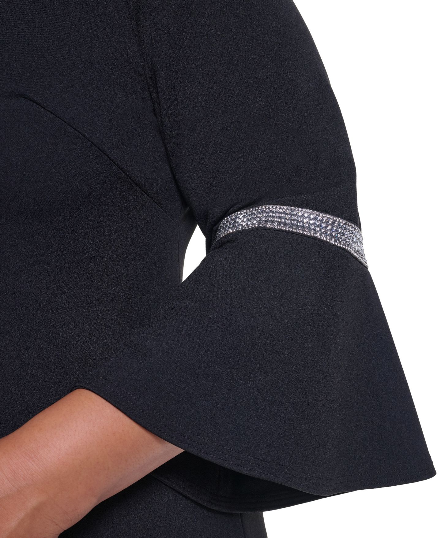 Женское платье Calvin Klein Plus Size Bell-Sleeve Boat-Neck Little Black, цвет: Чёрный — фото 4