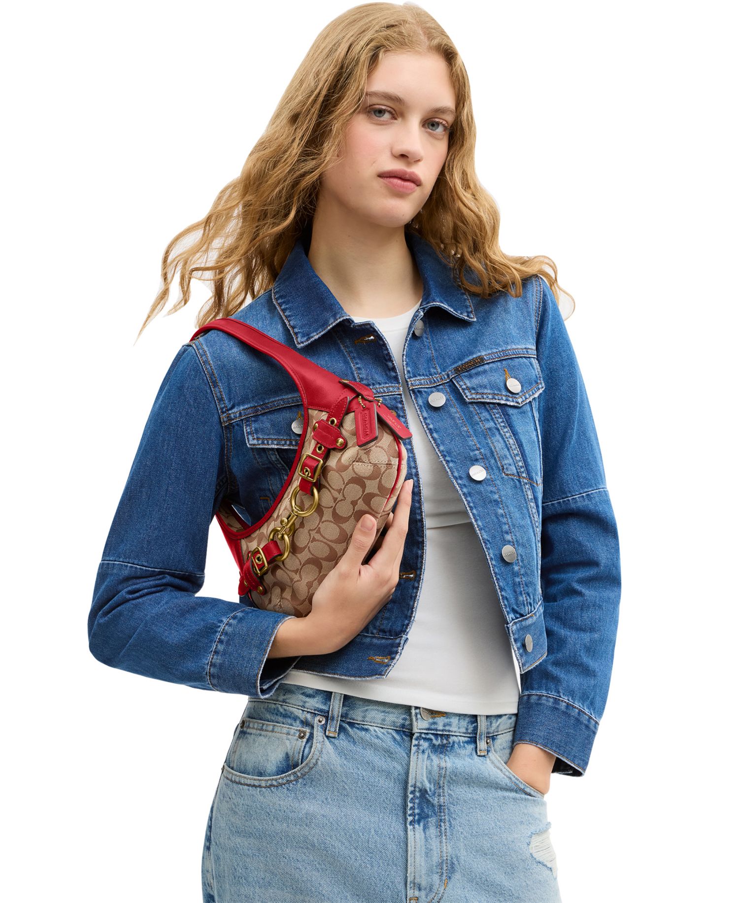 Belted Ergo Small Signature Jacquard Shoulder Bag 26