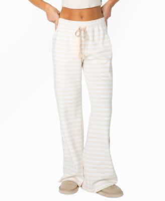 Women's Fringing Reefs Wide-Leg Stripe Star-Applique Sweatpants