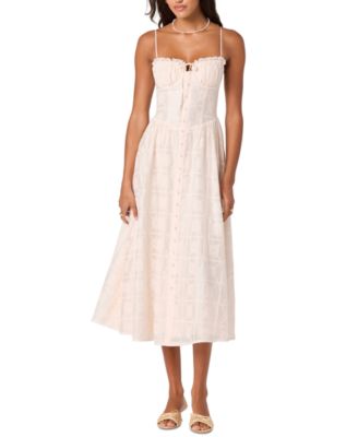 Women's Aubrey Sweetheart Neck Embroidered Eyelet Midi Dress