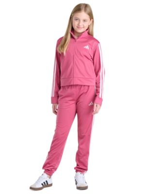 Girls' 8-16 3-Stripes Ful-Zip Jacket and Tapered-Leg Pants, 2-Piece Set