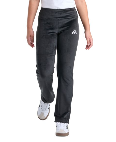 Брюки adidas Kick Flare Velour для девочек, цвет: Чёрный