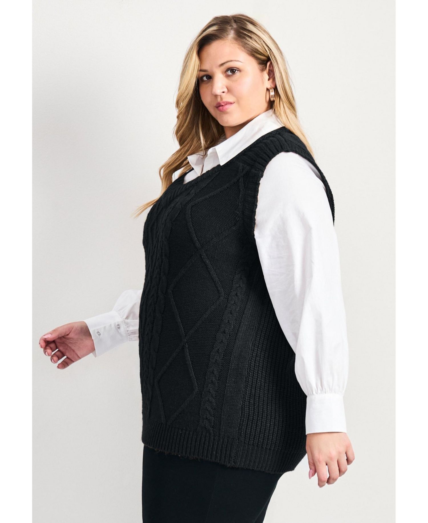 Women's Plus Size Veronica 2Fer Cable Vest
