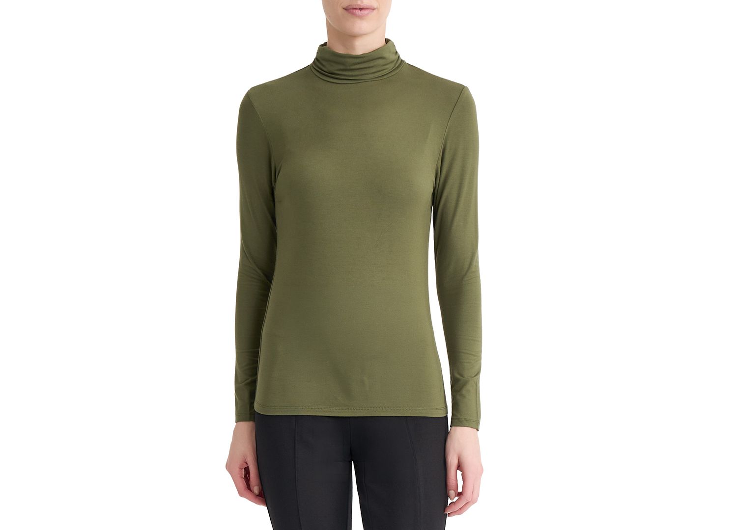 Women's Shirred Pullover Turtleneck Top