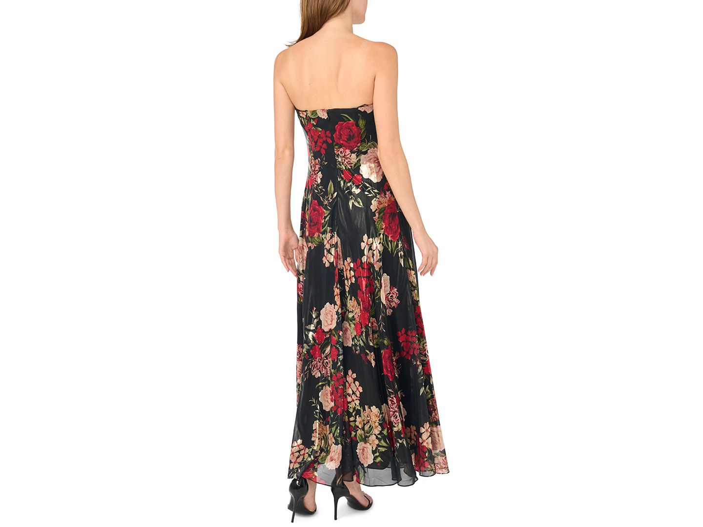 Женское платье Parker Emerson Floral-Print A-Line Strapless Maxi, цвет: Насыщенный чёрный — фото 5