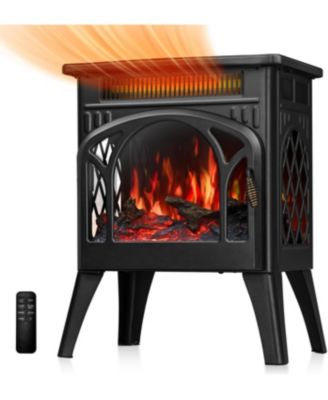 21" Electric Fireplace Stove with Remote, Black