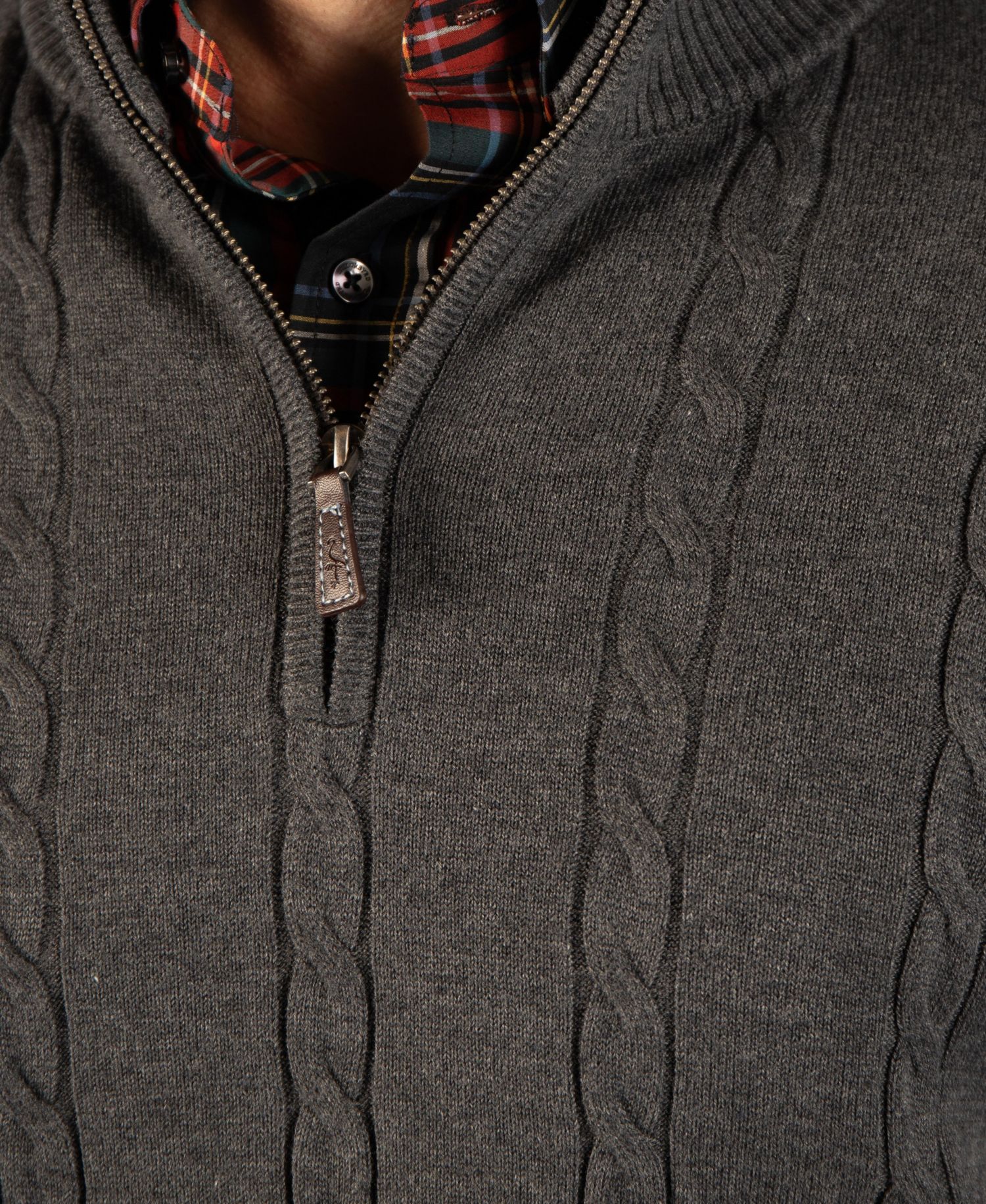 Men's Cable Knit Quarter Zip Sweater