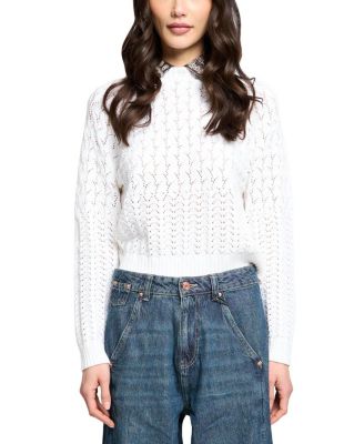 Women's Wren Long-Sleeve Openwork-Knit Lightweight Sweater