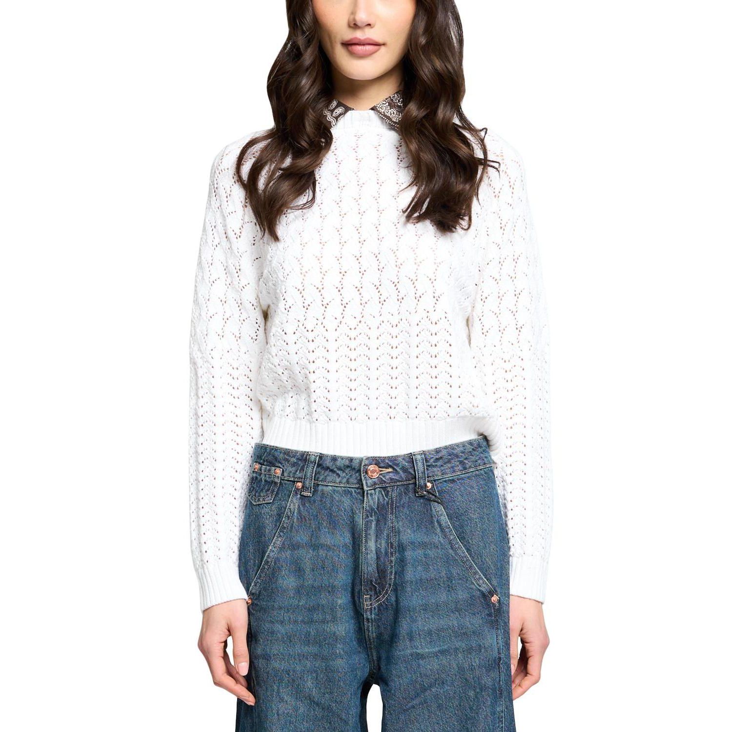 Women's Wren Long-Sleeve Openwork-Knit Lightweight Sweater