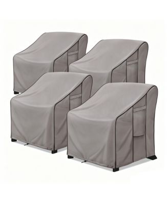 4 Pack Outdoor Patio Dining Chair Covers, Waterproof UV Resistant Chair Protectors, Weather Resistant Furniture Covers